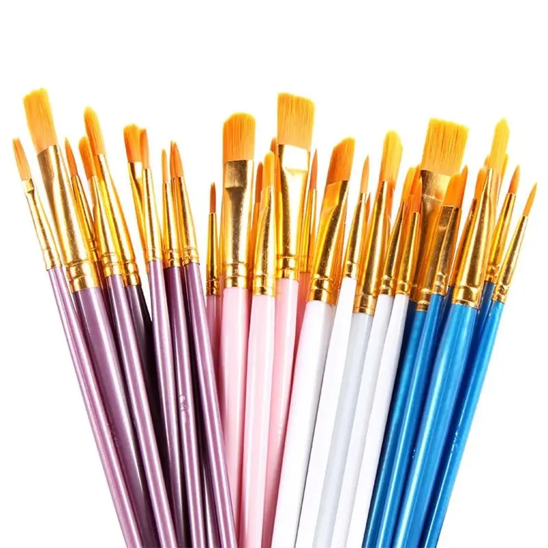 10 Cái/bộ Cọ Vẽ Màu Nước Nylon Bộ Cọ Vẽ Acrylic Màu Sắc Mới Đồ Dùng Nghệ Thuật Cọ Vẽ Sơn Chuyên Nghiệp Cọ Vẽ Sơn Dầu 3