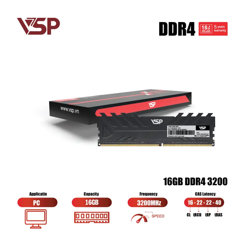 RAM VSP 16GB DDR4 3200MHz - HÀNG CHÍNH HÃNG BẢO HÀNH 5 NĂM | BigBuy360 - bigbuy360.vn RAM VSP 16GB DDR4 3200MHz - HÀNG CHÍNH HÃNG BẢO HÀNH 5 NĂM | BigBuy360 - bigbuy360.vn