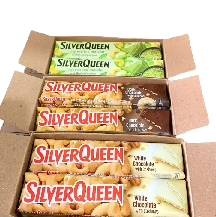 COKLAT SILVERQUEEN 58GRAM ISI 10 RASA MEDE, ALMOND, DRAKCHOCO,GREEN,WHITE