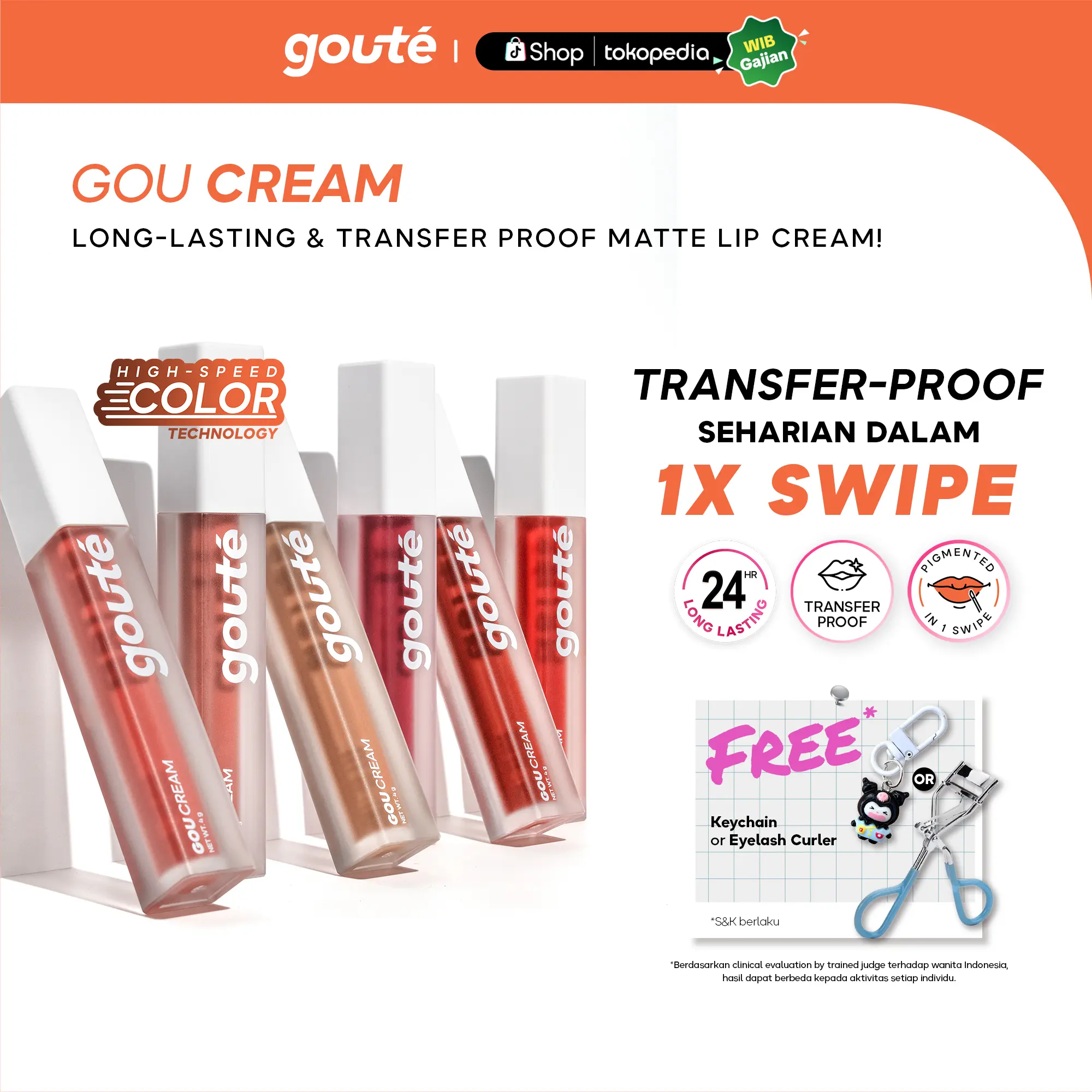 gouté Goucream - Transfer Proof Matte Lip Cream │ Long-lasting up to 24H │ High Speed Color in 1 Swipe │ Available in 6 Up-to-date Shades