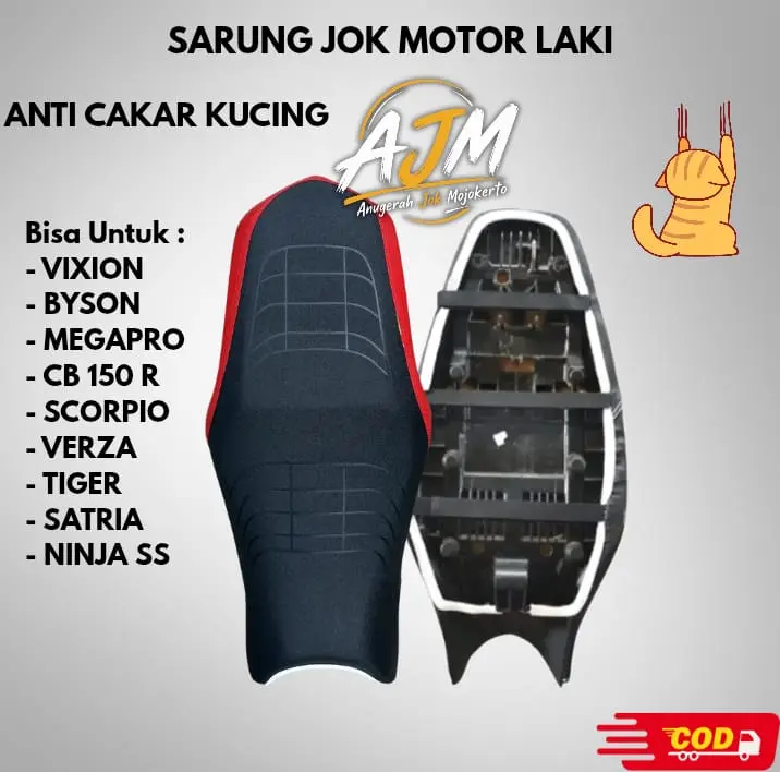 Cover Jok Sarung Jok MotorLaki Motor Kopling Anti Cakar Motor Vixion Byson Megapro Verza CB150R Scorpio Tiger NinjaSS