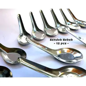 Sendok Bebek Stainless 1 Lusin 12 Pcs Murah / Sendok Es Buah Campur / Sendok Bebek
