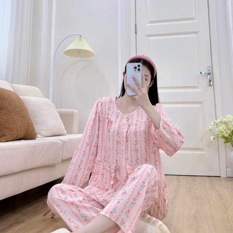 Bộ Tole Lanh Quần Dài Tay Dài Tiểu Thư Nữ