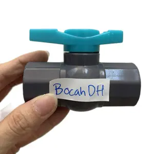Bocah DH /MDN Ballvalve PVC Segi Model Taiwan 1/2 dan 3/4 Inch Kontrol Aliran Air Mudah Pasang Tanpa Drat Harga per Buah