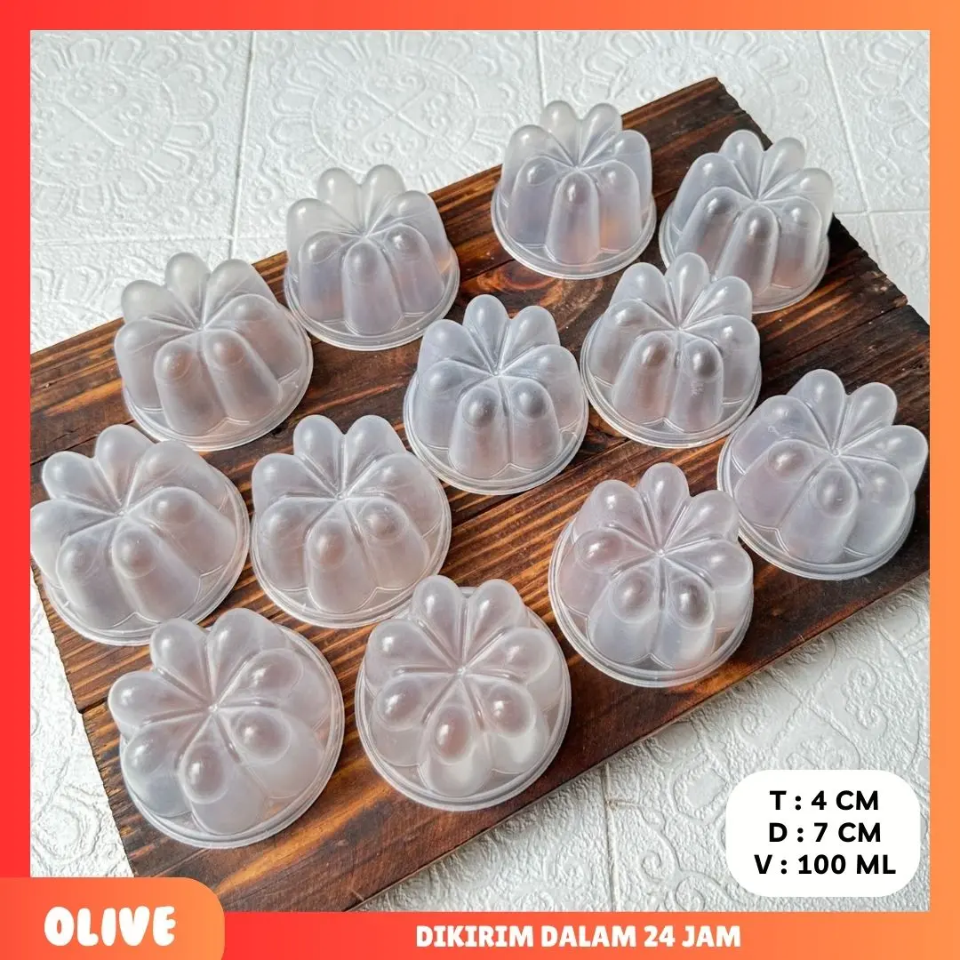(12 pcs) Cetakan Putu ayu kekinian viral / mini puding / kue / murah Plastik