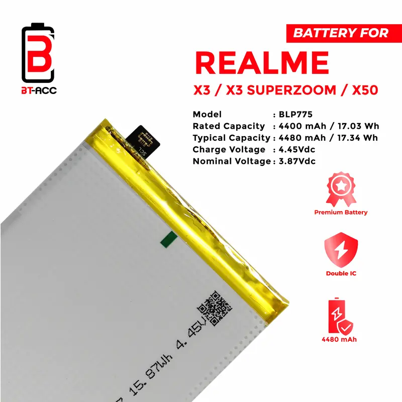 BT-ACC Battery Baterai Batre BLP775 For Realme X3 / X3 Super Zoom / X50 2