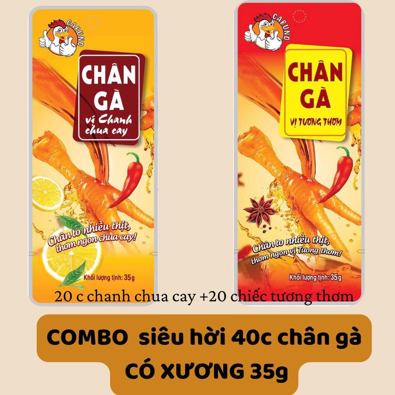 COMBO siêu hời 40 chiếc chân gà CABUNO 35g mix vị cabuno