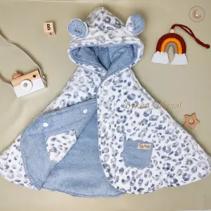 Byken - Babycape Selimut Topi Jaket Bayi Anak Premium dengan Hiasan Telinga Lucu Bahan Halus Tebal Motif Bervariasi untuk Usia 0-3 Tahun babycapemurah babycapeterlaris