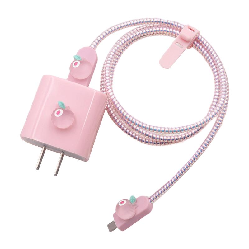 Product Introduction of Bảo vệ cáp màu hồng đào anh đào cho iPhone / iPad 18W / 20W, vỏ sạc nhanh, vỏ bảo vệ, phụ kiện đường dữ liệu 22
