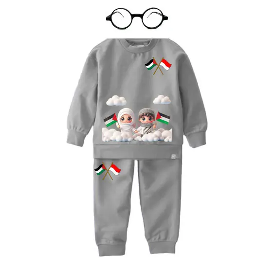 setelan joger anak gambar palestine terbaru usia 1-6 tahun set baju anak laki-laki perempuan Parsel