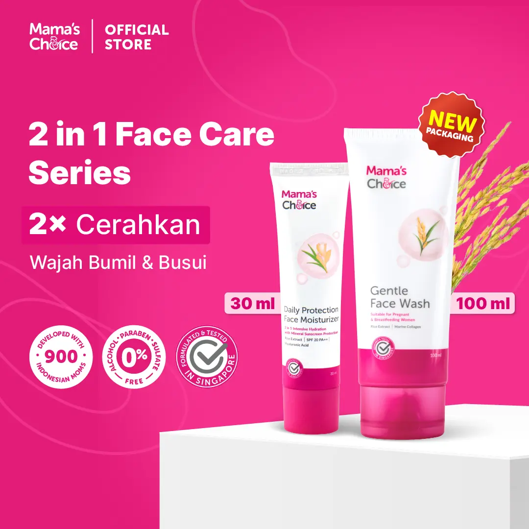 Bundle Face Wash & Face Sunscreen Moisturizer Mama's Choice 2in1 Face Care | Skincare Wajah Ibu Hamil dan Menyusui