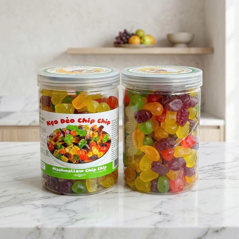 Kẹo Bi Trái Cây - Kẹo tuổi thơ - Hũ 500g