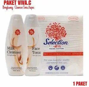 (ISI 3) PAKET VIVA COSMETIC MILK CLEANSER + FACE TONIC + KAPAS - PEMBERSIH WAJAH VIVA
