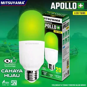 Bohlam Lampu Led Tube Mitsuyama Apollo Cahaya Hijau Fitting E27 Hias Cafe Nelayan