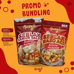 Nusaji Seblak Paket Bundling Baso Aci dan Jamur Salju ( 1 baso aci + 1 jamur salju ) Instan Makanan Pedas Food