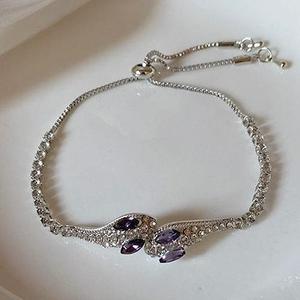 Gelang Ular Mata Ungu, Gaya Manis dan Sejuk, Ketibaan Baru, Bernilai Tinggi, Serba guna, Gaya Ins, Barang Kemas Rekaan Niche Perak Permata Bangles Bracelets Jewelry Berlian
