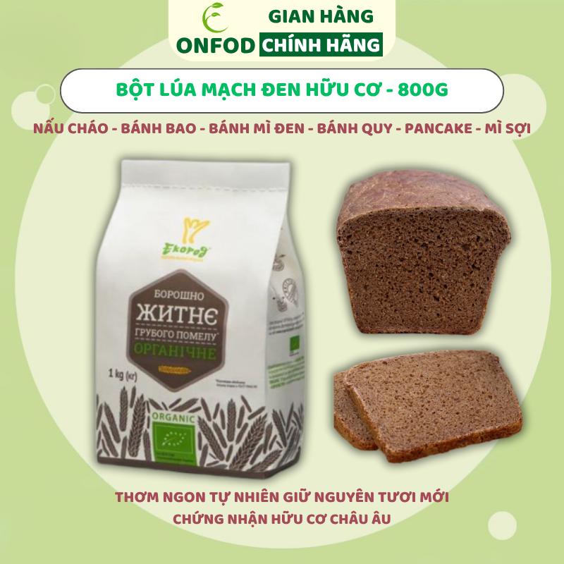  Bột mì đen nguyên cám hữu cơ organic  bột lúa mạch đen  Ecorod ONFOD làm bánh mì đen bánh bao đen healthy eat clean 