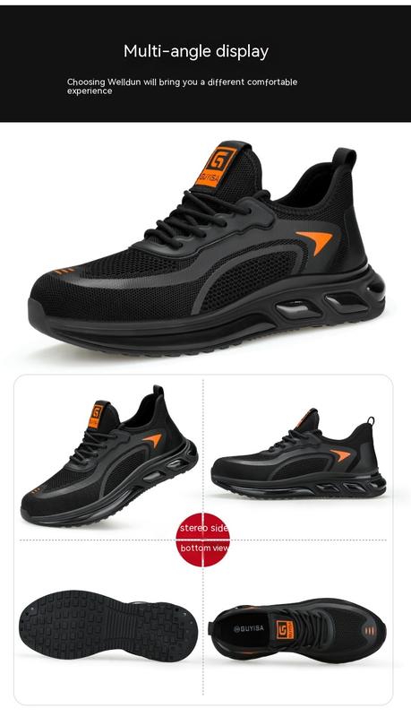 Product Introduction of Labor Protection Shoes Men's Anti-Smashing and Anti-Stab Safety Shoes Lightweight Comfortable Wear-Resistant Air Cushion Shock Absorption Protective Work Shoes 18