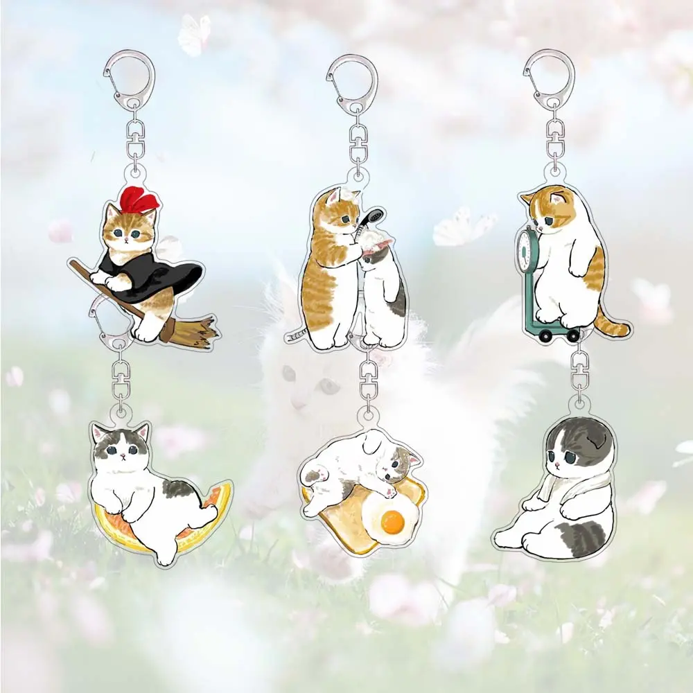 Keychain Mofusand Peripheral Cute Cat Acrylic Backpack Key Ring