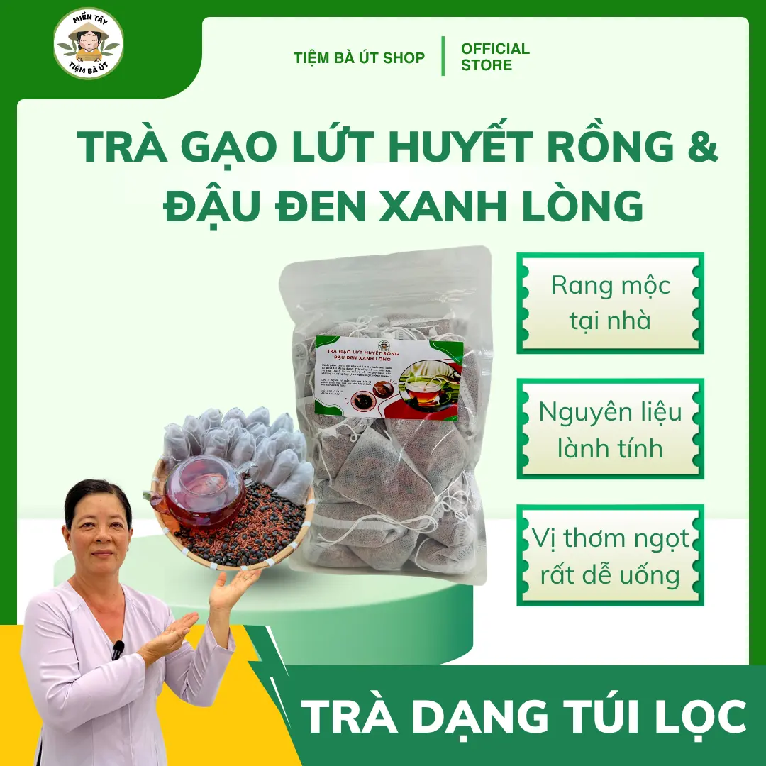 [ TRÀ LỢI SỮA ] TRÀ GẠO LỨT HUYẾT RỒNG VÀ ĐẬU ĐEN XANH LÒNG