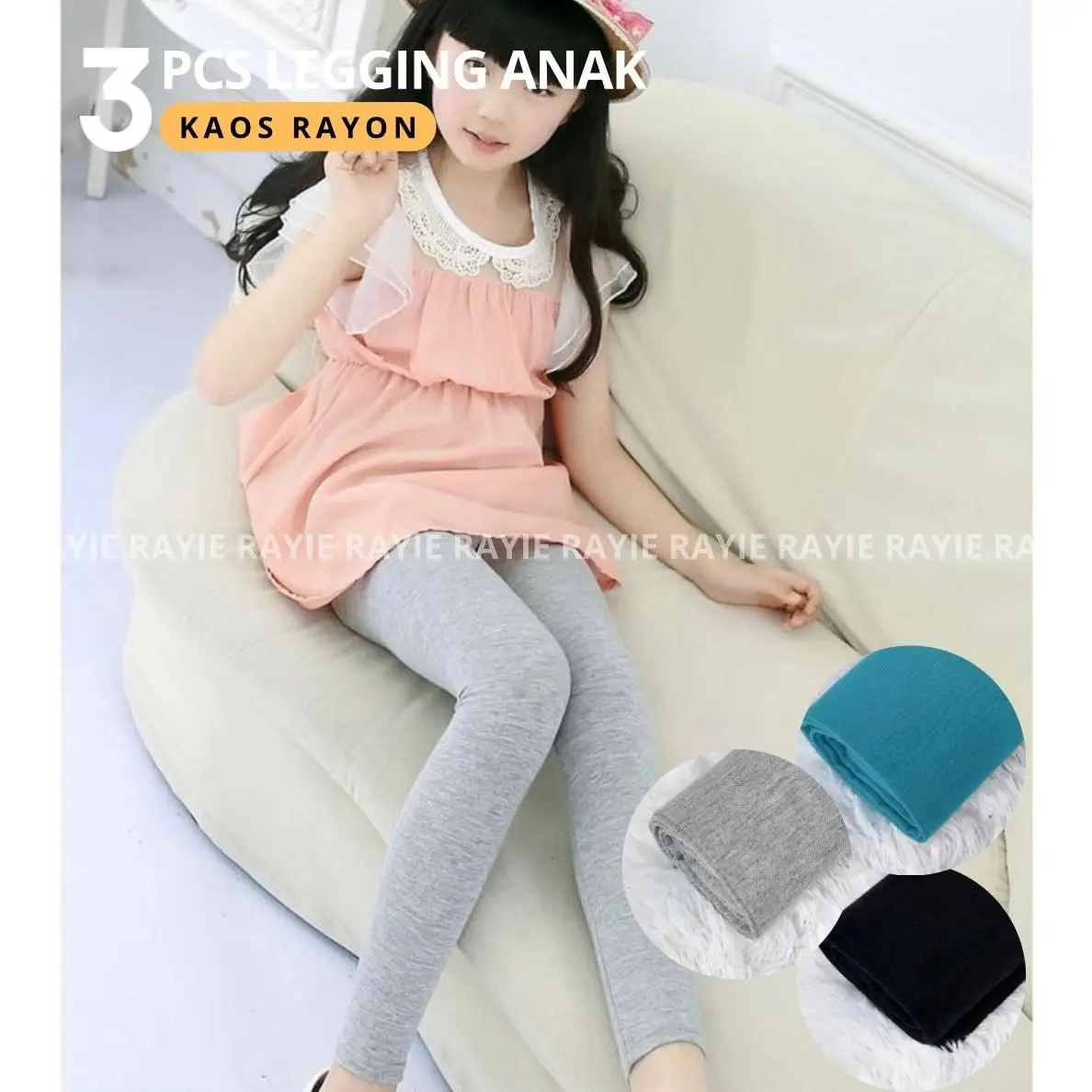 3 PCS Legging Kaos Rayon Anak Usia 5 - 15 Tahun / Legging Anak Perempuan / Legging Anak Laki Fashion
