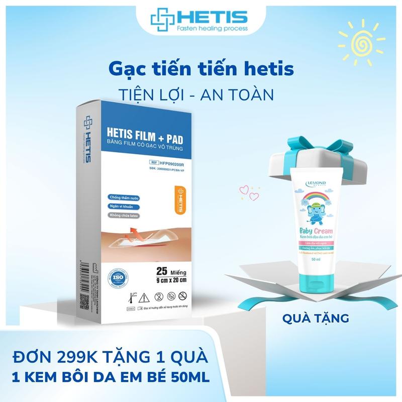  HETIS Băng Phim Hetis Film + Pad Chống Thấm Nước 9x20cm Cho Mẹ Sau Sinh Mổ 10 Miếng Dán Vô Trùng Bảo Vệ Vết Thương 