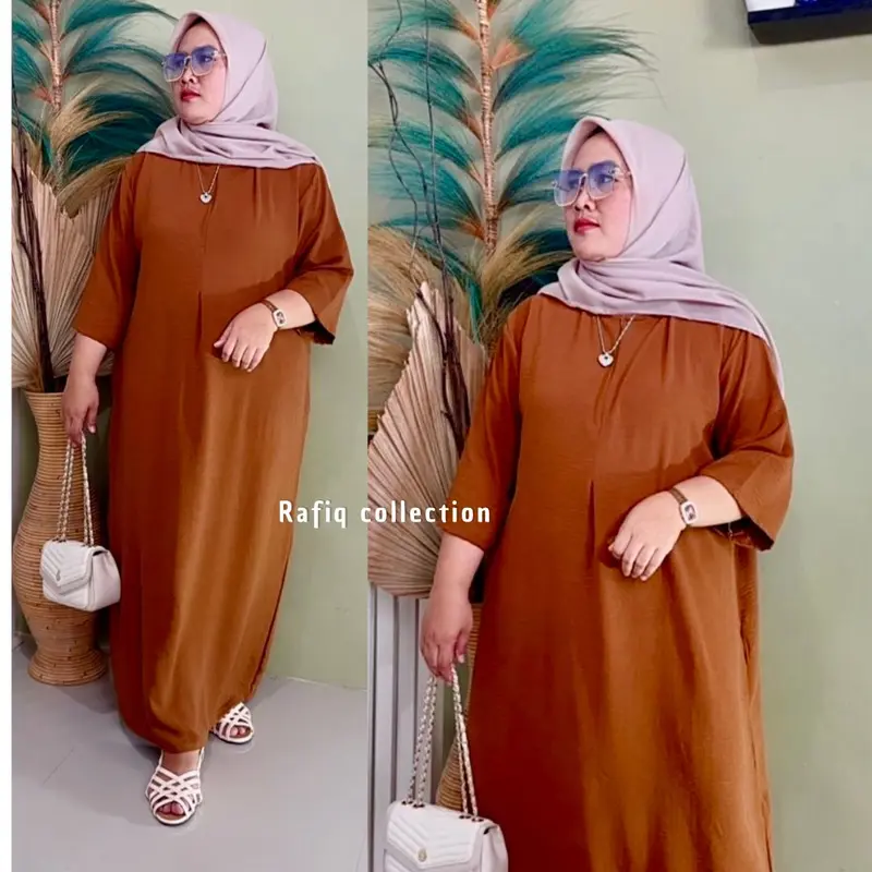 Daster Gamis LD 120 & LD 130cm Lengan 3/4 Busui Cey Crinkle 0