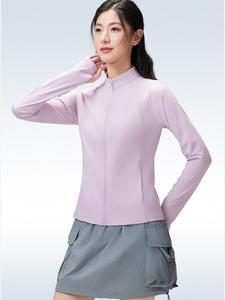 CAMEL CROWN 肌寒い気候向けの アウトドア向け オリジナルヤーンの日焼け防止ジャケット（レディース）、スタンドカラーの薄型スポーツコート、アウトドア活動に最適