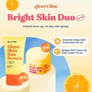 Glow&bee Bright Skin Duo (Glowbee Glass Skin Sunscreen SPF40 PA+++ & Glowber Bright Skin Tone-Up Day Dream) | Paket Tone Up Cream + Sunscreen