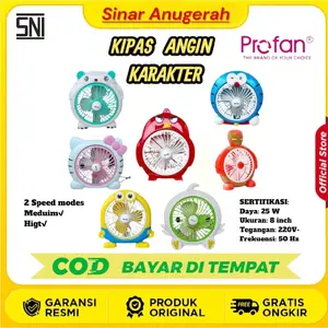 PROMO KIPAS ANGIN KARAKTER 8 INCH LUCU UNIK HEMAT LISTRIK DAYA 25 WATT GARANSI