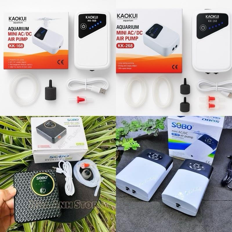 Máy sủi oxy tích điện Kaokui-168 KaoKui-268 sebo 168 sebo 268 | Sủi Tích Điện 1 Vòi 2 Vòi Cho Hồ Cá Tép Thuỷ Sinh
