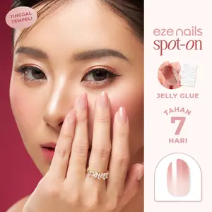 Eze Nails - Blissful In Pink Ombre Spot On Manicure (Kuku Palsu Tempel + Jelly Bond)