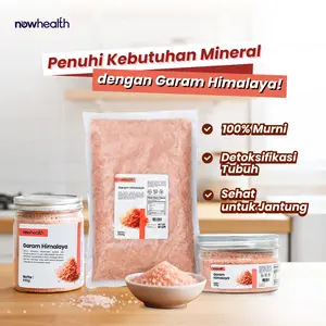 Garam Himalaya 1 kg Himalayan Pink Salt Organik Nowhealth Rendah Natrium & Masak Lebih Sehat