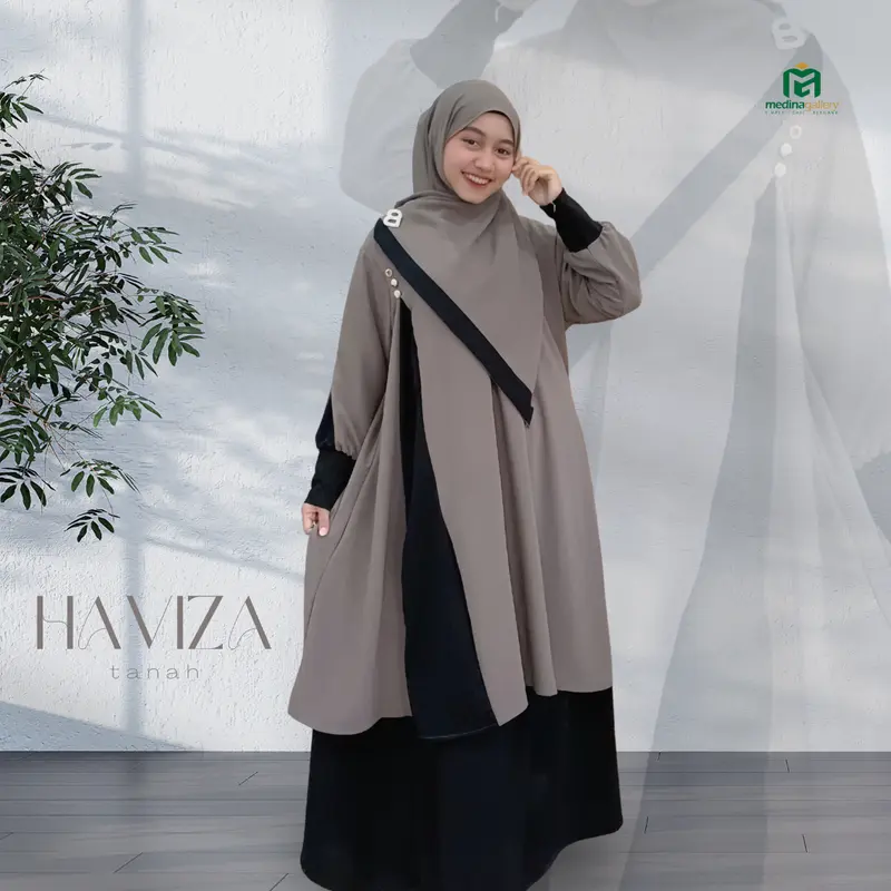 HAVIZA Set Rok Tunik Sar'i Set hijab Busui Wudhu friendly Terbaru 4