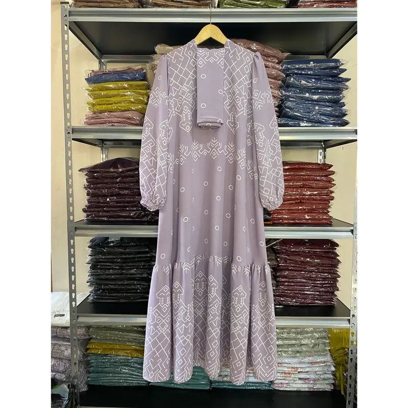 Set Gamis Hijab Milova Gamis Motif Fit To Ld 120cm 1