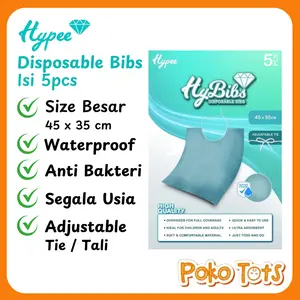 Hypee HyBibs Disposable Bibs 5pcs Celemek Sekali Pakai Hypee