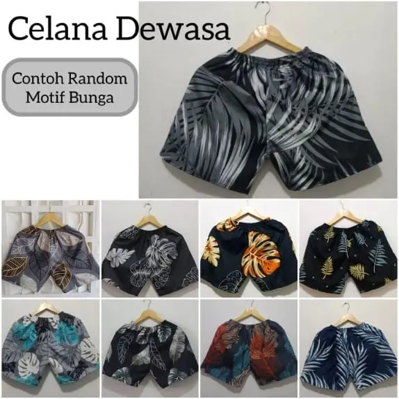 CELANA PENDEK JUMBO MOTIF PRIA WANITA DEWASA BOXER KOLOR PRIA WANITA