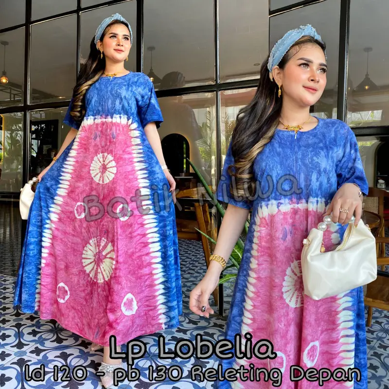 DASTER KAOS KATUN JUMBO TERBARU PANJANG LENGAN PENDEK MOTIF ABSTRAK BUSUI Katun Kain Wanita Nyaman Santai 0