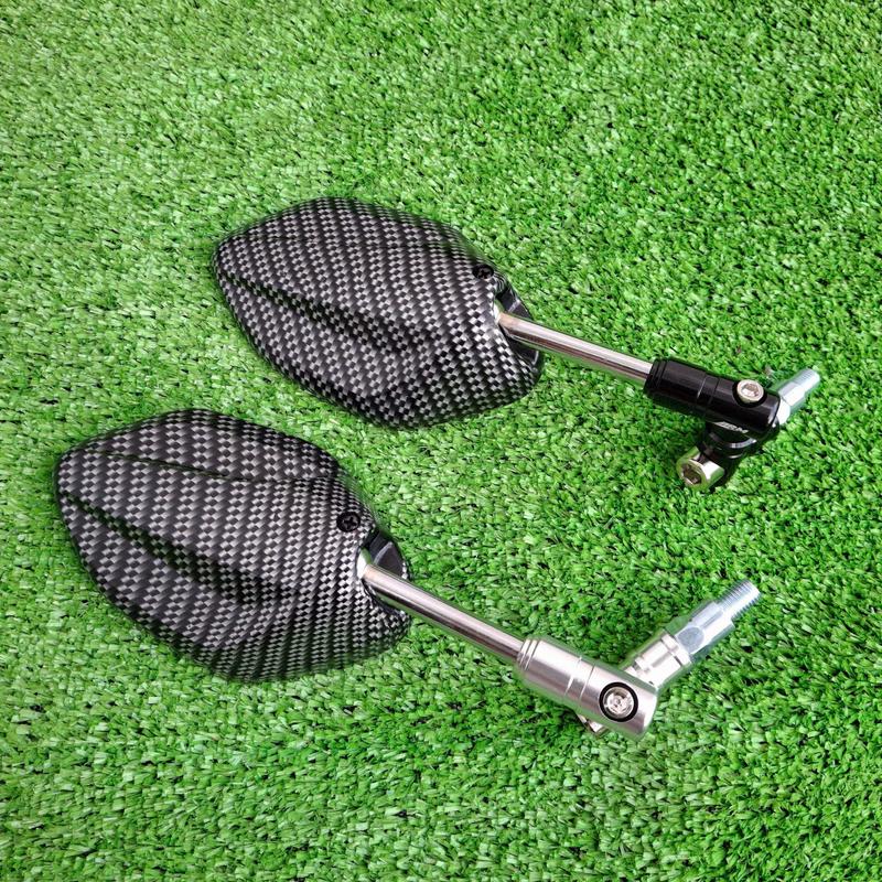  Kính chiếu hậu 5 cạnh nhúng carbon chân xoay 360 Độ gắn xe máy  tặng kèm lục giác  