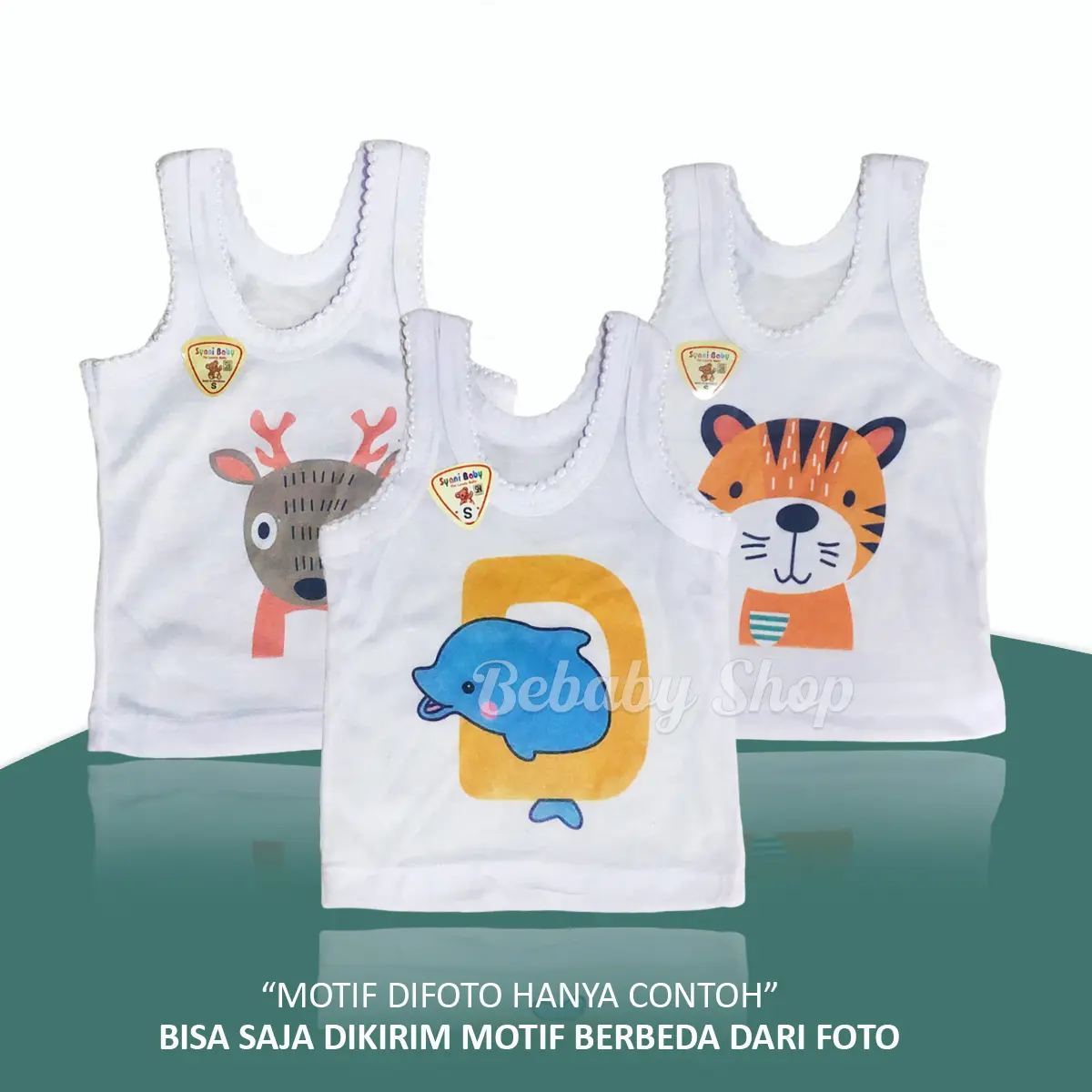 3pc Seri Motif Putih