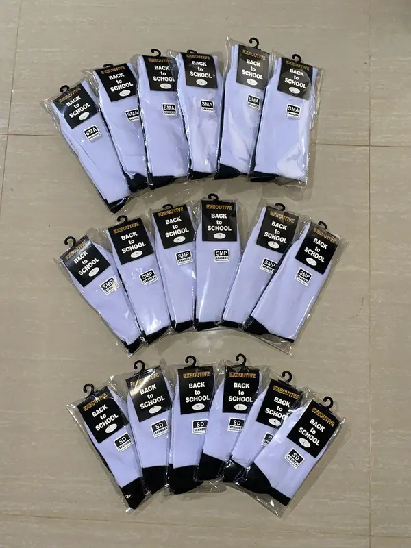 Kaos Kaki Anak Sekolah SD SMP SMA Hitam Putih 3 Pasang Termurah Sudah Kemas - Fashion 5