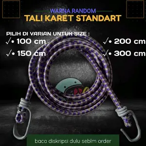 APY_JAYA Tali Karet Pengikat Barang Multifungsi Standar Warna Random 100-300 cm untuk Bagasi Motor