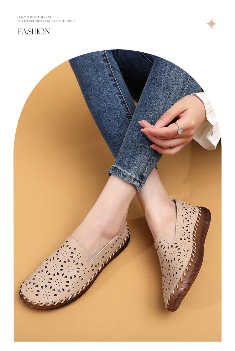 CXGK Sepatu Kasual Wanita Berlubang Stylish Nyaman Desain Modis Bahan Nyaman Versatil untuk Kantor Sekolah atau Acara Kasual
