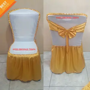 isi 10 buah Sarung Kursi Plastik Napolly Tipe 209 - Abutay Kain tanpa Lapisan Busa dan Pita Belakang Kain untuk Dekorasi Tenda Pesta