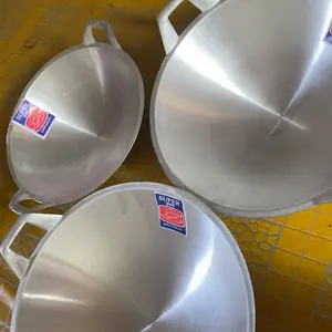 SUPER wajan penggorengan kuali TIGA RODA merk super kuwali cekung alumunium tebal tigaroda ceper anti lengket