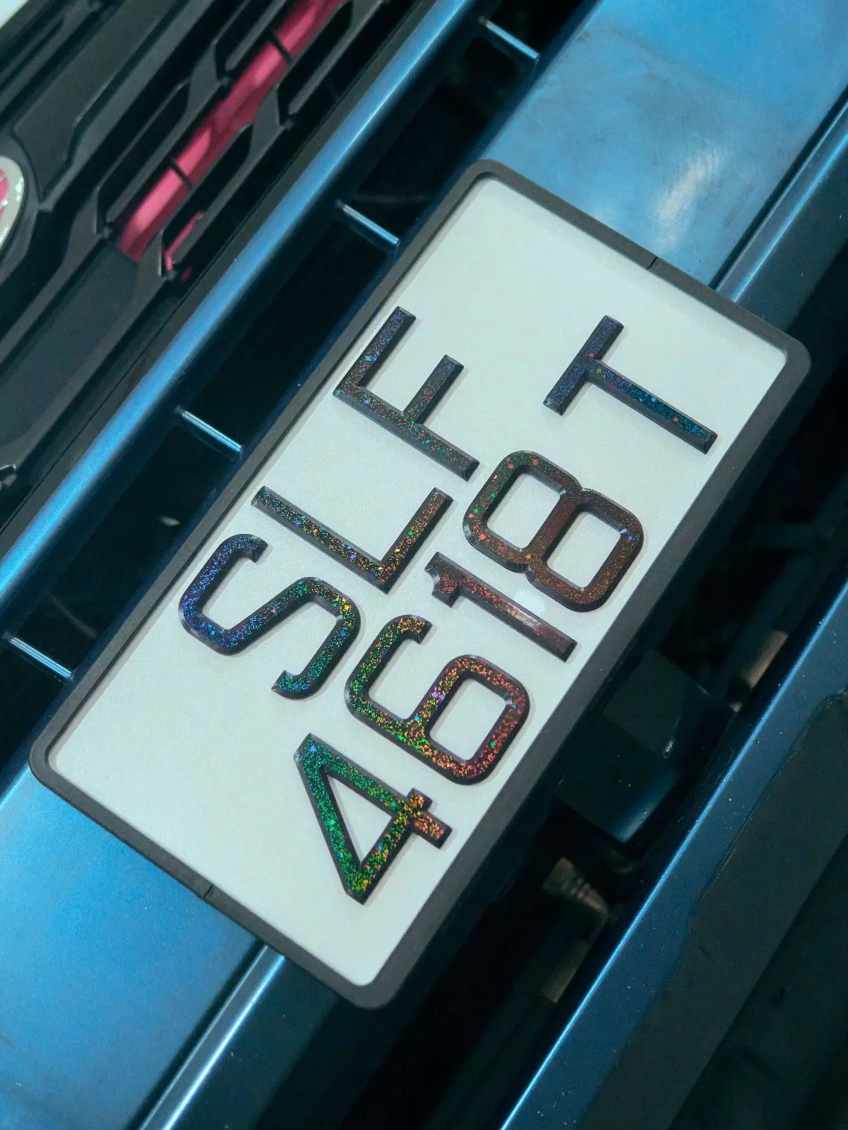 Rainbow 3D Printed Number Car Plate - Personalized License Plate for Vehicles