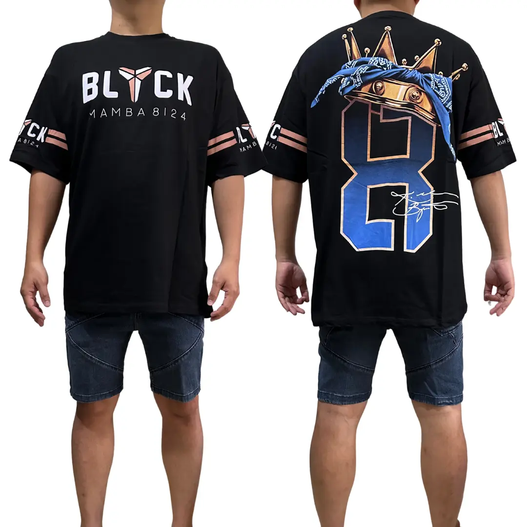 Oversize Baju Pria Black 8 Bahan Katun Cowok Santai Keren Premium