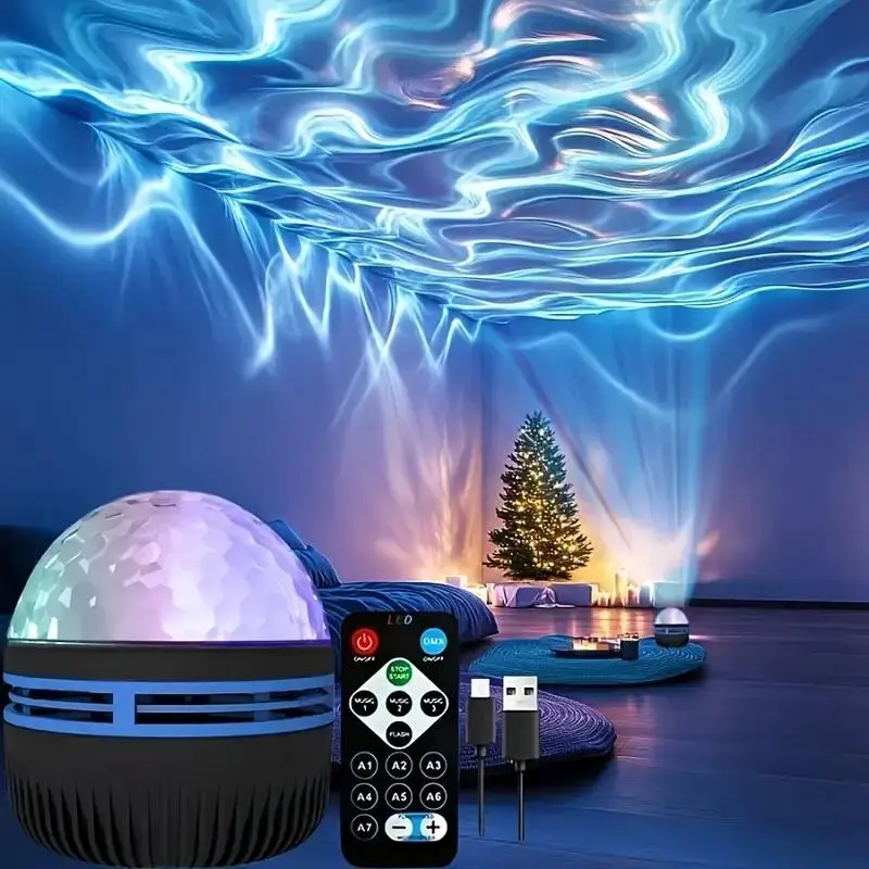 LED Projector Light, USB Powered RGB Night Light Projector with Remote Control, Novelty Lighting for Bedroom & Living Room Decoration, Home Video Projector, WiFi Smart Projector, LED Projector Lamp 3