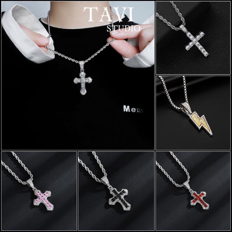 Mua là mê chê thì hoàn về Dây chuyền Titan Vòng Cổ hình chữ thập kim cương mini phong cách châu Âu và Mỹ hiphop cho nam và nữ Tavi Studio - Phụ Kiện Trang Sức - Jewelry Chain vòng cổ