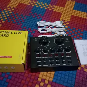 STI V8 Sound Card V8 Mixer External Soundcard V8 Karaoke Sing Nyanyi USB Audio Live Broadcast V8 Musik Live Podcast Lagu
